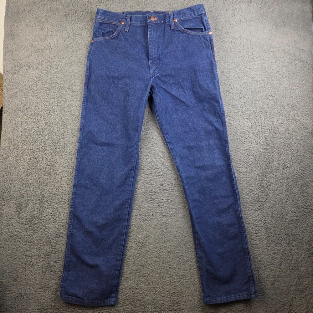 Vintage Wrangler 13MWZ Jeans Men's 35x34 Blue Denim Pants Cowboy Cut Straight